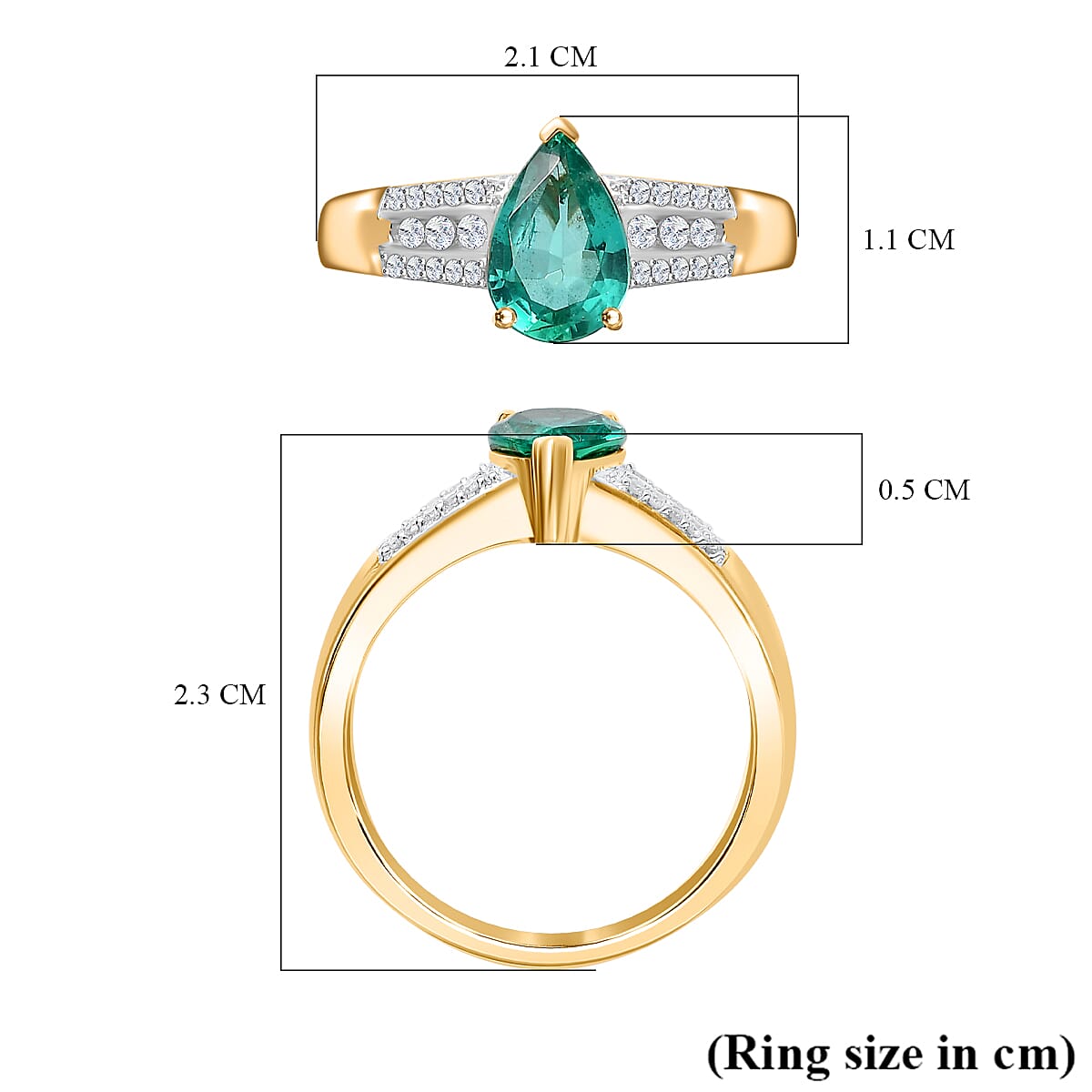 14K Yellow Gold AAA Zambian Emerald and Diamond Ring 1.20ct 7876842 5
