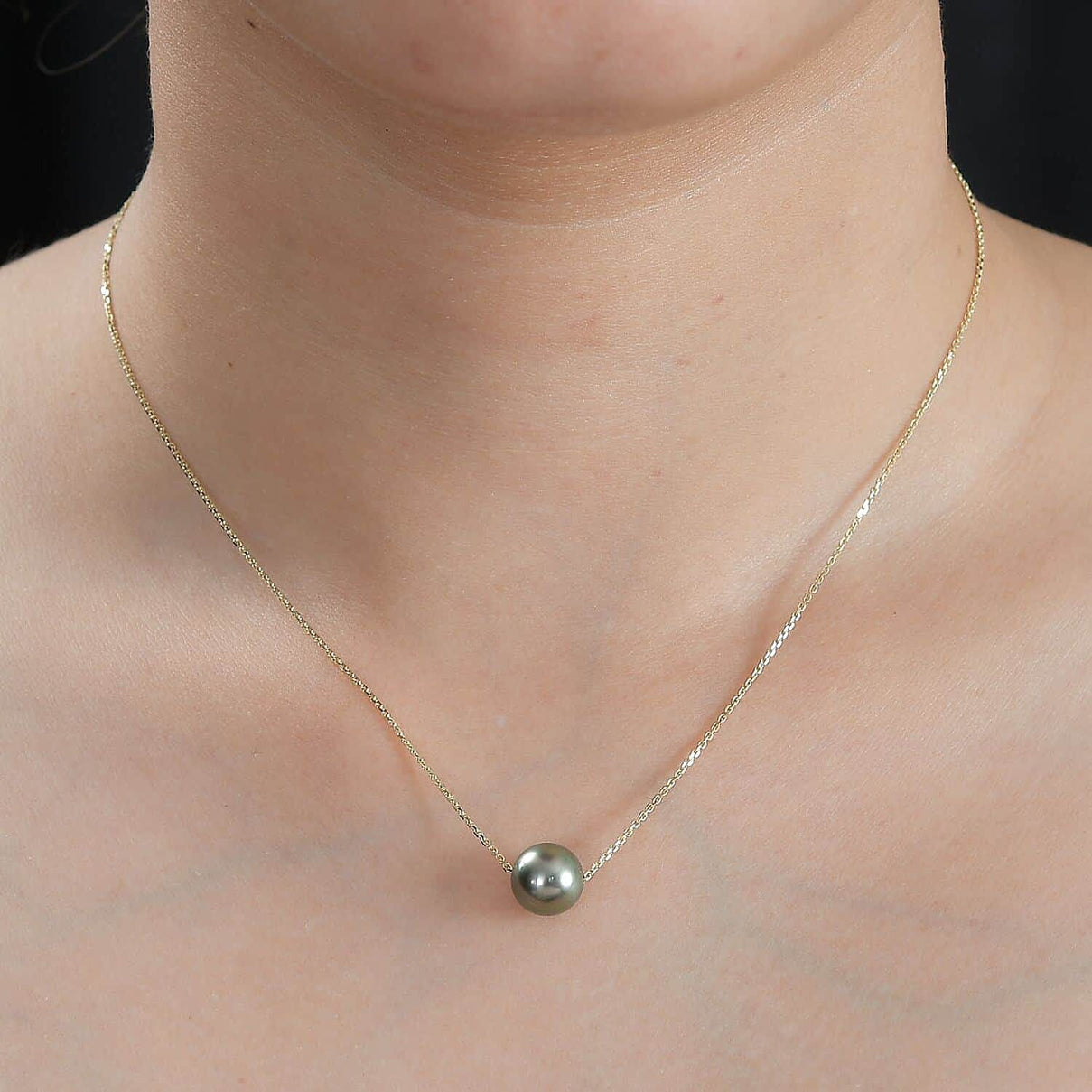 14K Yellow Gold AGI Certified AAA Tahiti Pearl Pendant with Chain (Size 18) 5.80 Ct. 7893822 3