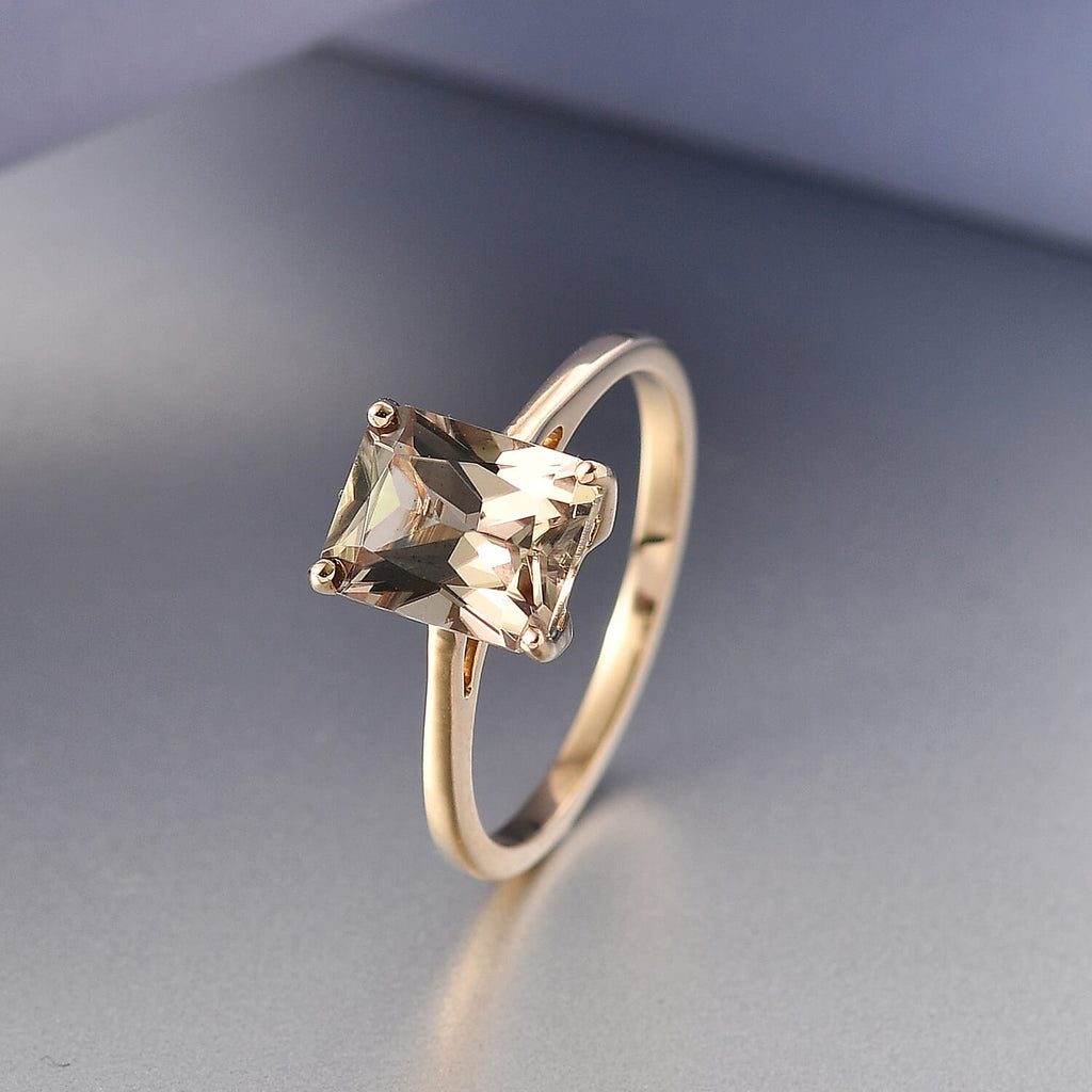 14K Yellow Gold AAAA Turkizite Solitaire Ring 3.09 Cts