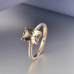 14K Yellow Gold AAAA Turkizite Solitaire Ring 3.09 Cts