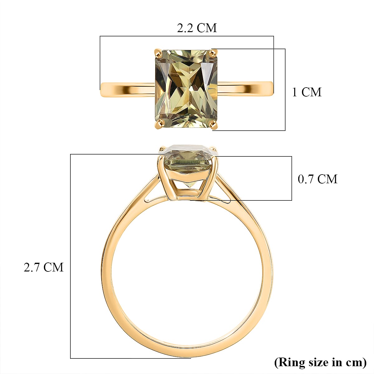 14K Yellow Gold AAAA Turkizite Solitaire Ring 3.09 Ct. 8479776 5