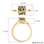 14K Yellow Gold AAAA Turkizite Solitaire Ring 3.09 Cts
