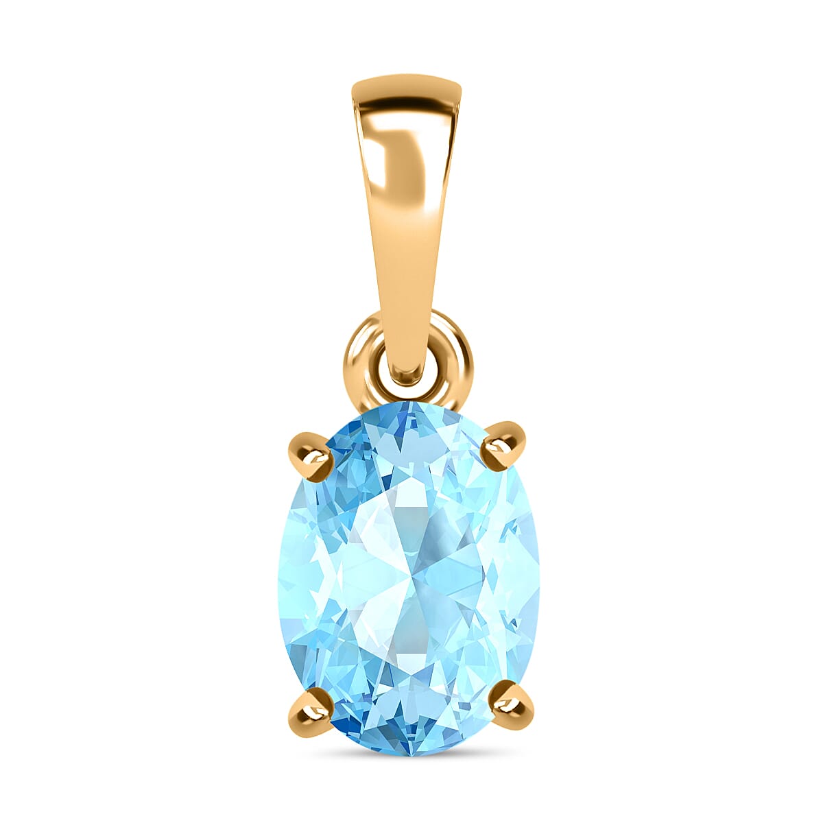 14K Yellow Gold Aquamarine Solitaire Pendant 1.30 ct. 8000368 0