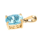 14K Yellow Gold Aquamarine Solitaire Pendant 0.91 Ct.
