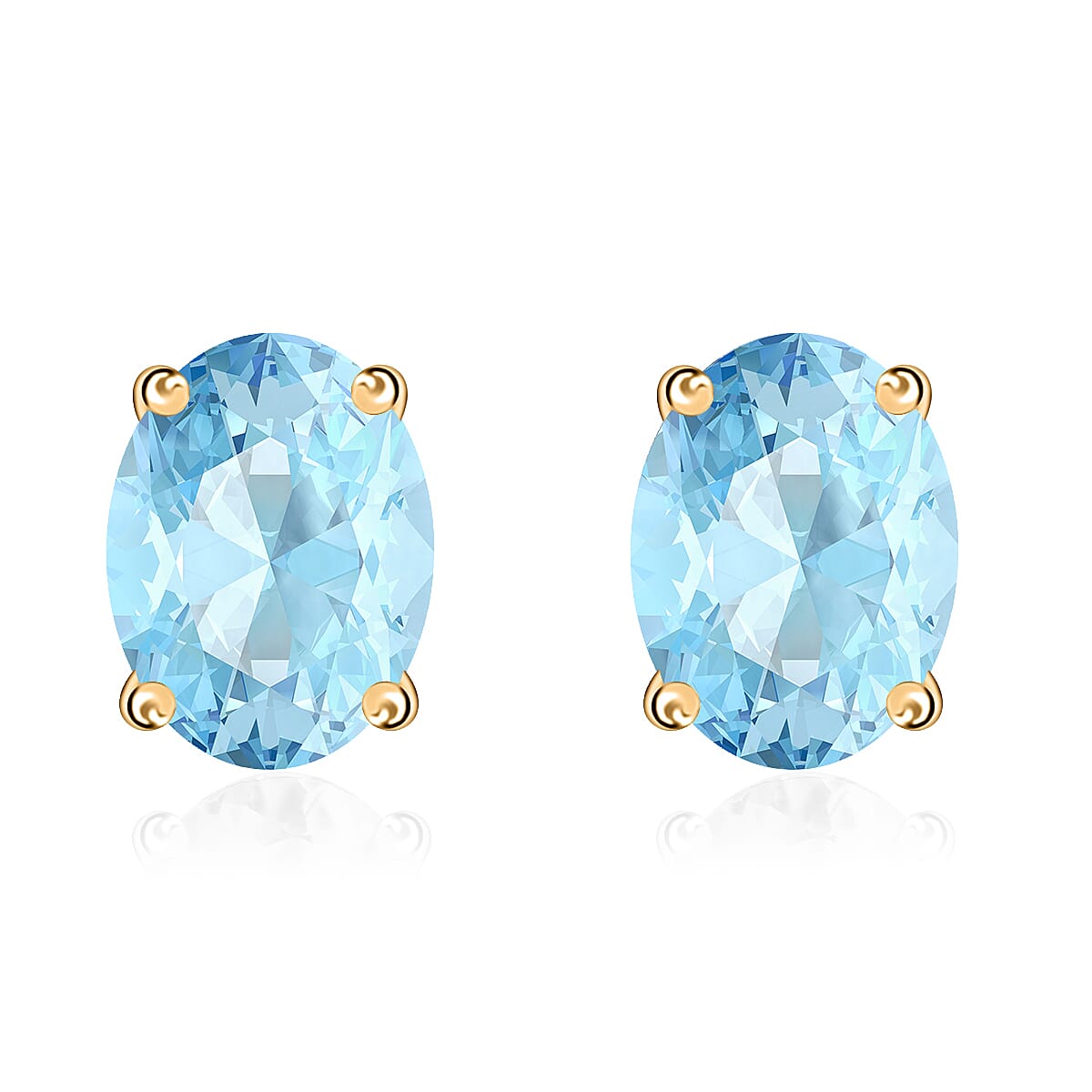 14K Yellow Gold Aquamarine Solitaire Stud Earrings 1.70 ct. 8000684 0
