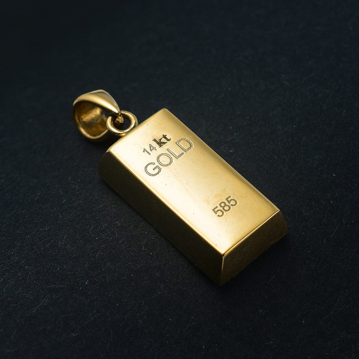 FIRST TIME EVER! 14K Solid Yellow Gold Ingot Bar Pendant 7380169 1