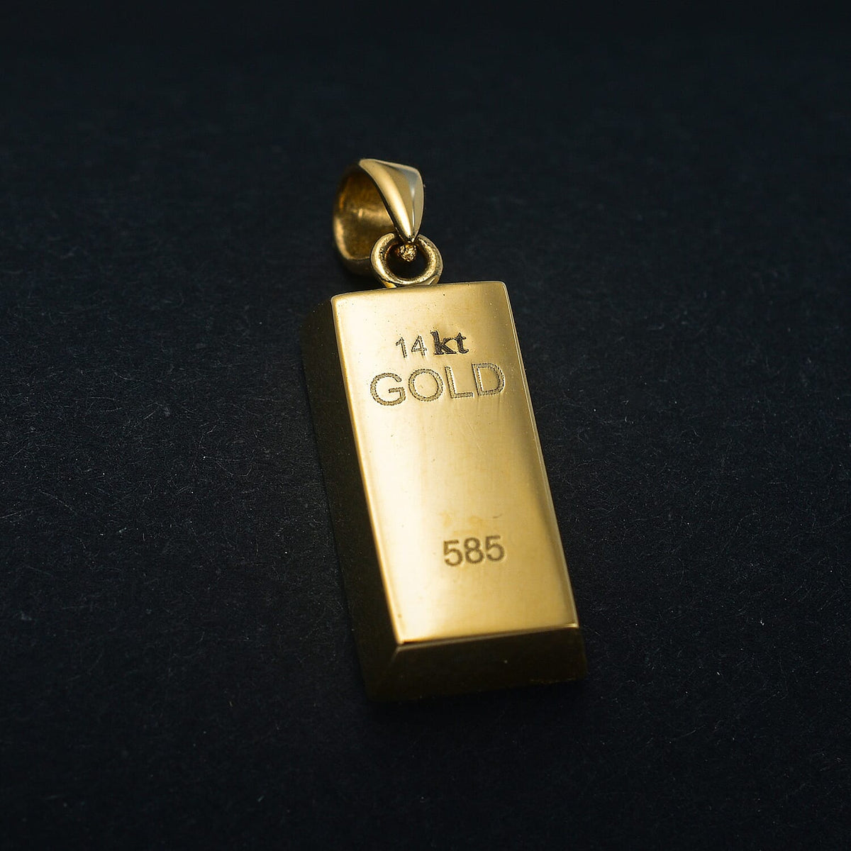 FIRST TIME EVER! 14K Solid Yellow Gold Ingot Bar Pendant 7380169 2
