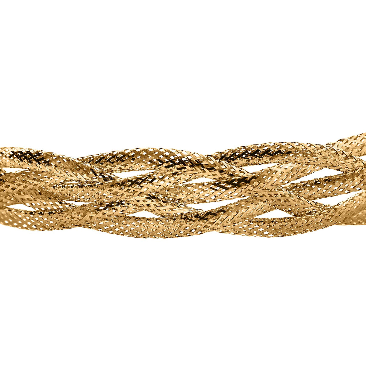 Italian Made 14K Yellow Gold Woven Bracelet (Size - 7-8) with Lobster Clasp 7991594 2