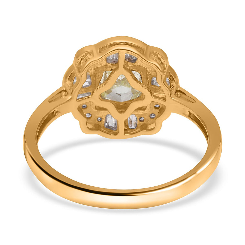 14K Yellow Gold Certified Natural INTENSE Argyle Yellow Diamond (0.50Cts) & White Diamond (I1-I2) Ring 1.01 Ct