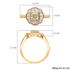 14K Yellow Gold Certified Natural INTENSE Argyle Yellow Diamond (0.50Cts) & White Diamond (I1-I2) Ring 1.01 Ct