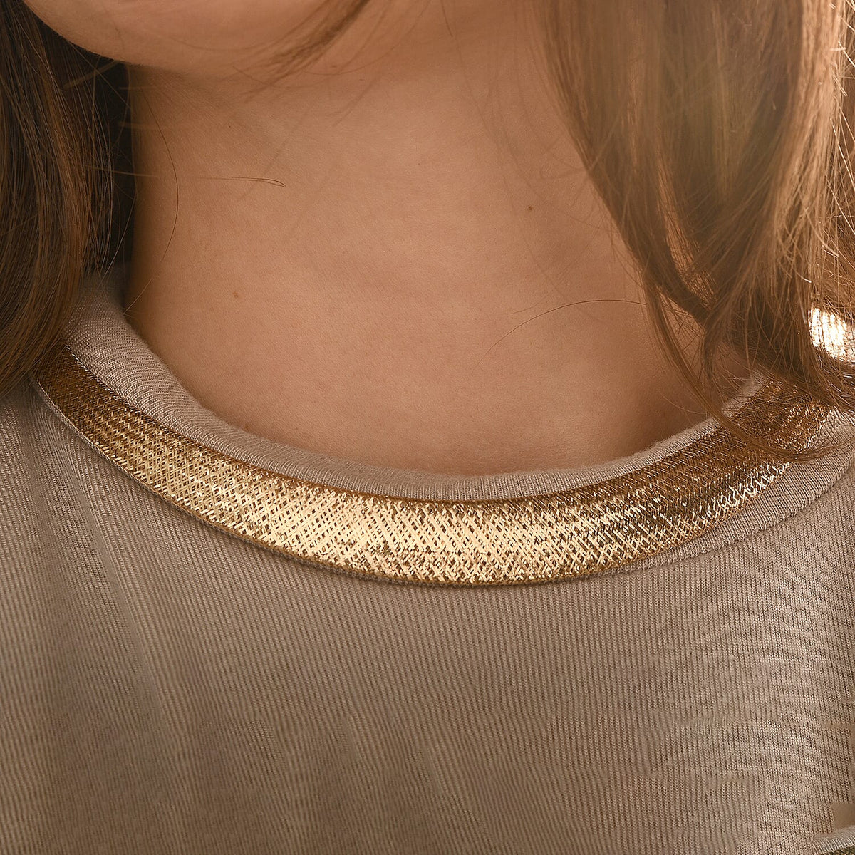 14K Yellow Gold Mesh Choker Chain with Lobster Clasp, 16 Inch 7991587 1