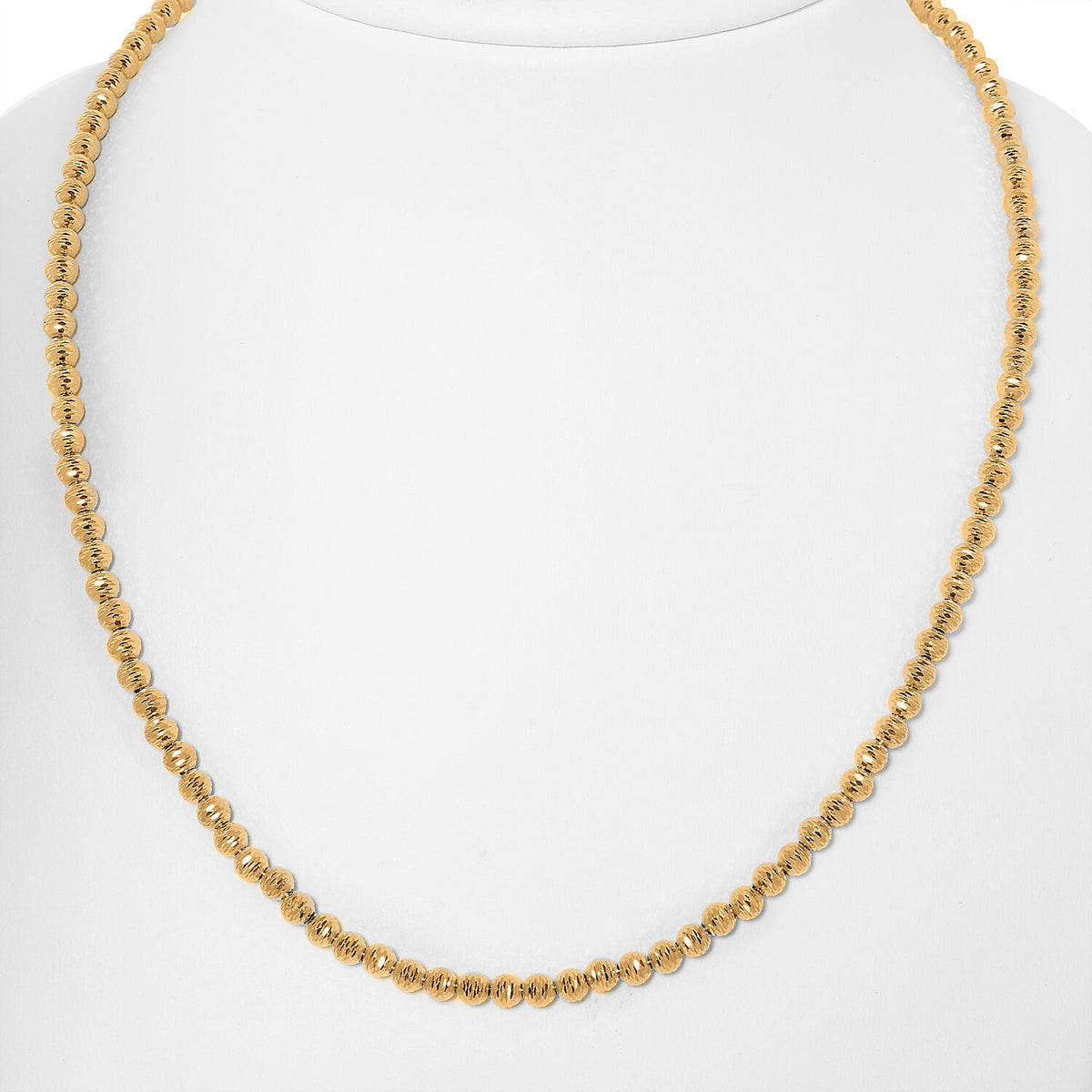 Ottoman Treasures - 14K Yellow Gold Diamond Cut Ball Beads Necklace (Size - 19 with Ext.) with Lobster Clasp Gold Wt. 9.16 Gms. 7991590 8