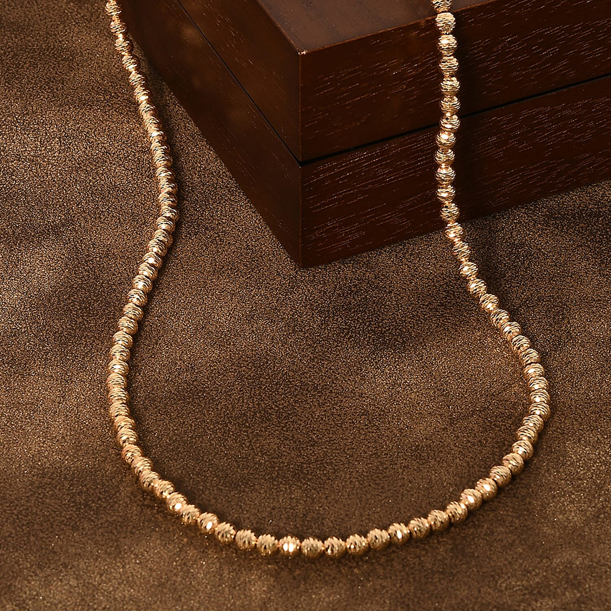 Ottoman Treasures - 14K Yellow Gold Diamond Cut Ball Beads Necklace (Size - 19 with Ext.) with Lobster Clasp Gold Wt. 9.16 Gms. 7991590 5
