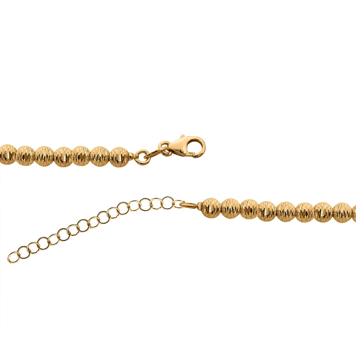 Ottoman Treasures - 14K Yellow Gold Diamond Cut Ball Beads Necklace (Size - 19 with Ext.) with Lobster Clasp Gold Wt. 9.16 Gms. 7991590 17