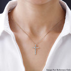 14K Yellow Gold SGL Certified Diamond (I1-I2-G-H) Cross Pendant 0.25 Ct.
