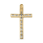 14K Yellow Gold SGL Certified Diamond (I1-I2-G-H) Cross Pendant 0.25 Ct.