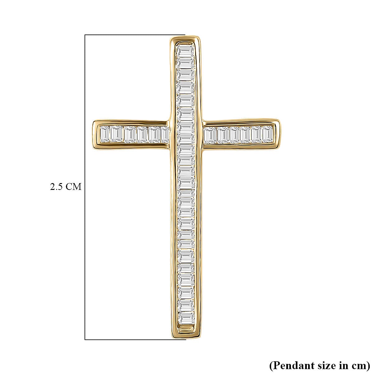 14K Yellow Gold SGL Certified Diamond (I1-I2-G-H) Cross Pendant 0.25 Ct. 7382085 5