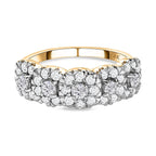 NY Close Out Deal - 14K Yellow Gold Diamond (I1-I2-G-H) Floral Ring 1.00 Ct.