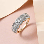 NY Close Out Deal - 14K Yellow Gold Diamond (I1-I2-G-H) Floral Ring 1.00 Ct.