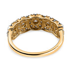 NY Close Out Deal - 14K Yellow Gold Diamond (I1-I2-G-H) Floral Ring 1.00 Ct.