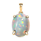 14K Yellow Gold   Ethiopian Opal  Solitaire Pendant 5.00 ct,  Gold Wt. 2 Gms  5.000  Ct.