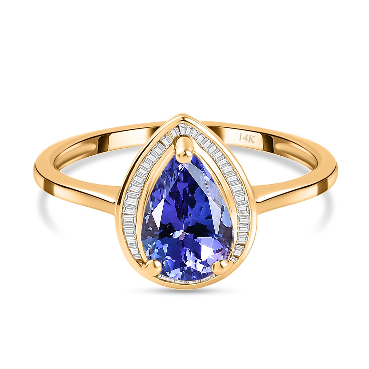 14K Yellow Gold Halo AA Tanzanite Ring with Diamond 2.43 Ct., Wt. 2.10 grams 8743300 0