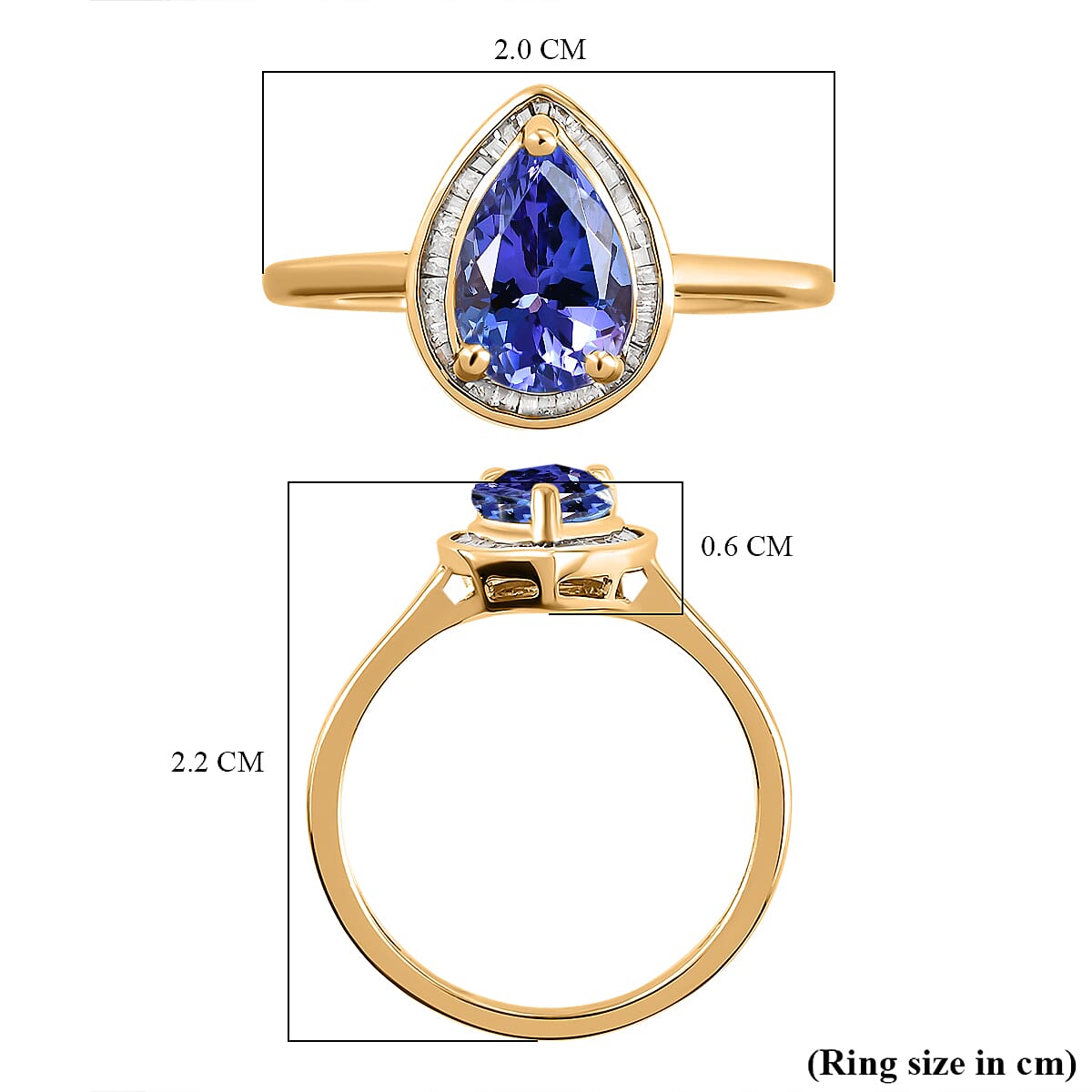 14K Yellow Gold Halo AA Tanzanite Ring with Diamond 2.43 Ct., Wt. 2.10 grams 8743300 6