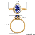 14K Yellow Gold Premium AAA Tanzanite and Diamond Ring 2.50 Ct.