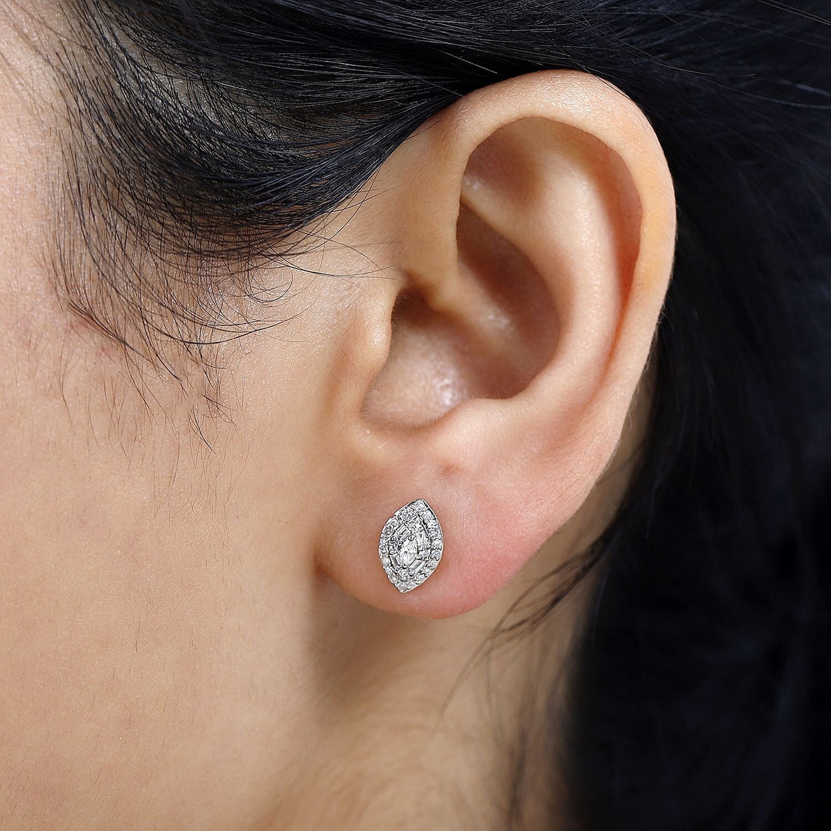 14K Yellow Gold White Diamond  I1-I2 Solitaire Stud Push Post Earrings, Gold Wt. 1.84 Gms  0.312  Ct. 7650343 2
