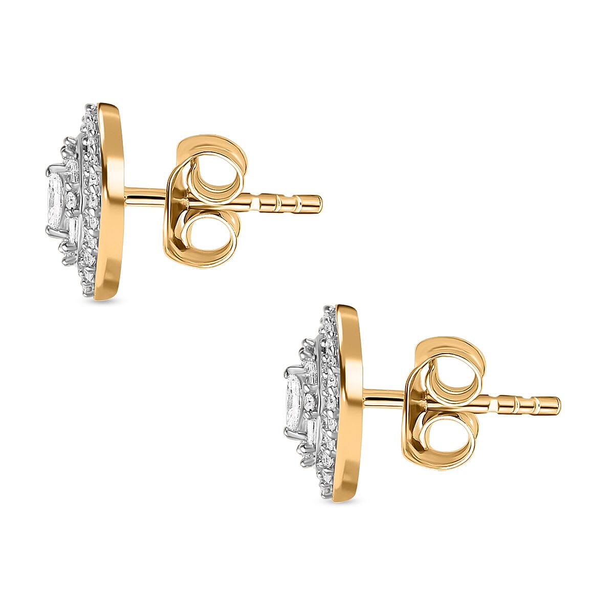 14K Yellow Gold White Diamond  I1-I2 Solitaire Stud Push Post Earrings, Gold Wt. 1.84 Gms  0.312  Ct. 7650343 4