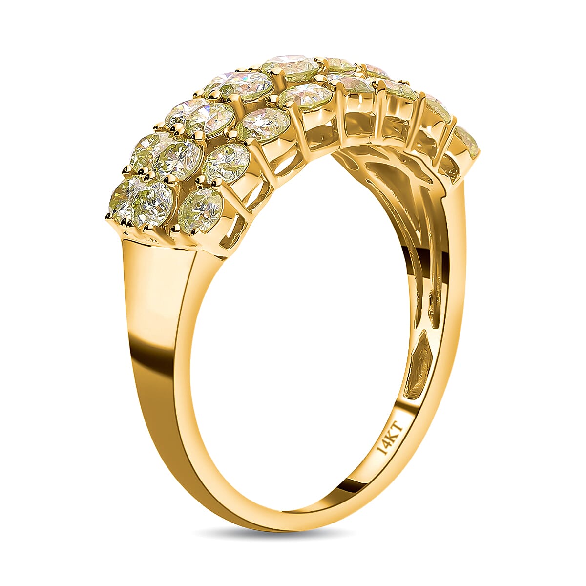 14K Yellow Gold Natural Yellow Diamond Ring Gold 2.00 Ct Wt. 4.33 Gms 7687240 3