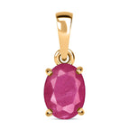 14K Yellow Gold   Mozambique Ruby  Solitaire Pendant 1.60 ct,  Gold Wt. 2 Gms  1.600  Ct.