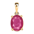 Mozambique Ruby Solitaire Pendant in 14K Yellow Gold 2.24 Ct.