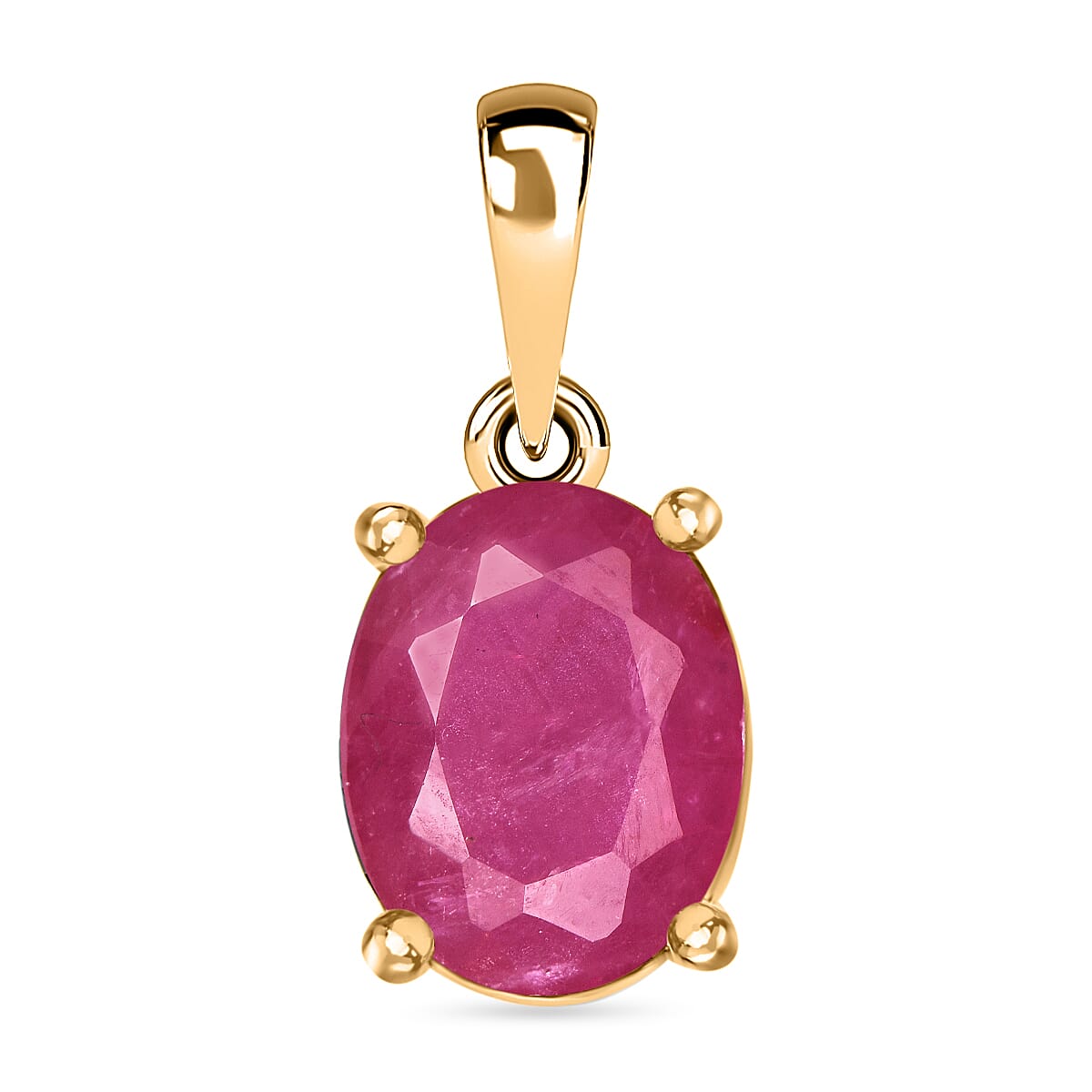 14K Yellow Gold Mozambique Ruby Solitaire Pendant 2.40 ct. 8000222 0