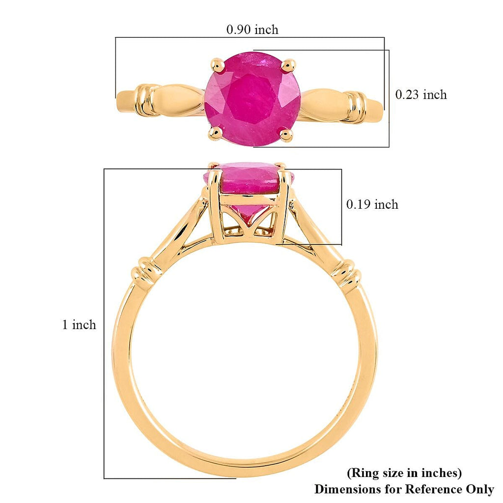 Constelacao de Delgado - 14K Yellow Gold Natural AAAA Cabo Delgado Ruby Ring 1.50 Ct.