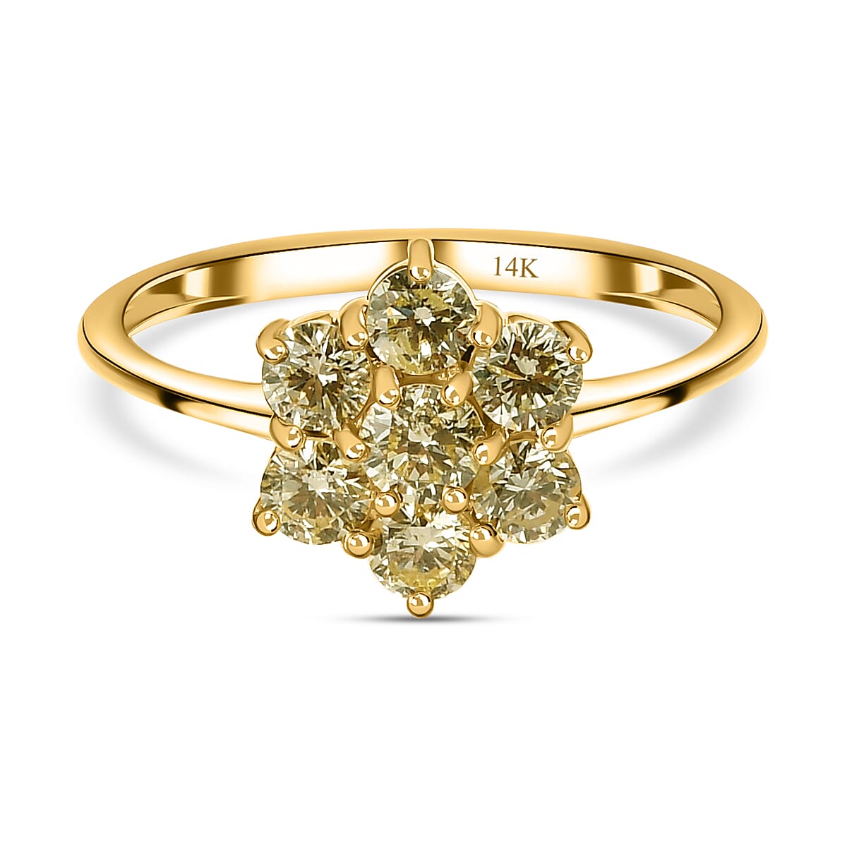 14K Yellow Gold Natural Yellow Diamond Floral Ring  0.75 Ct SGL Certified SI I1 7228488 0