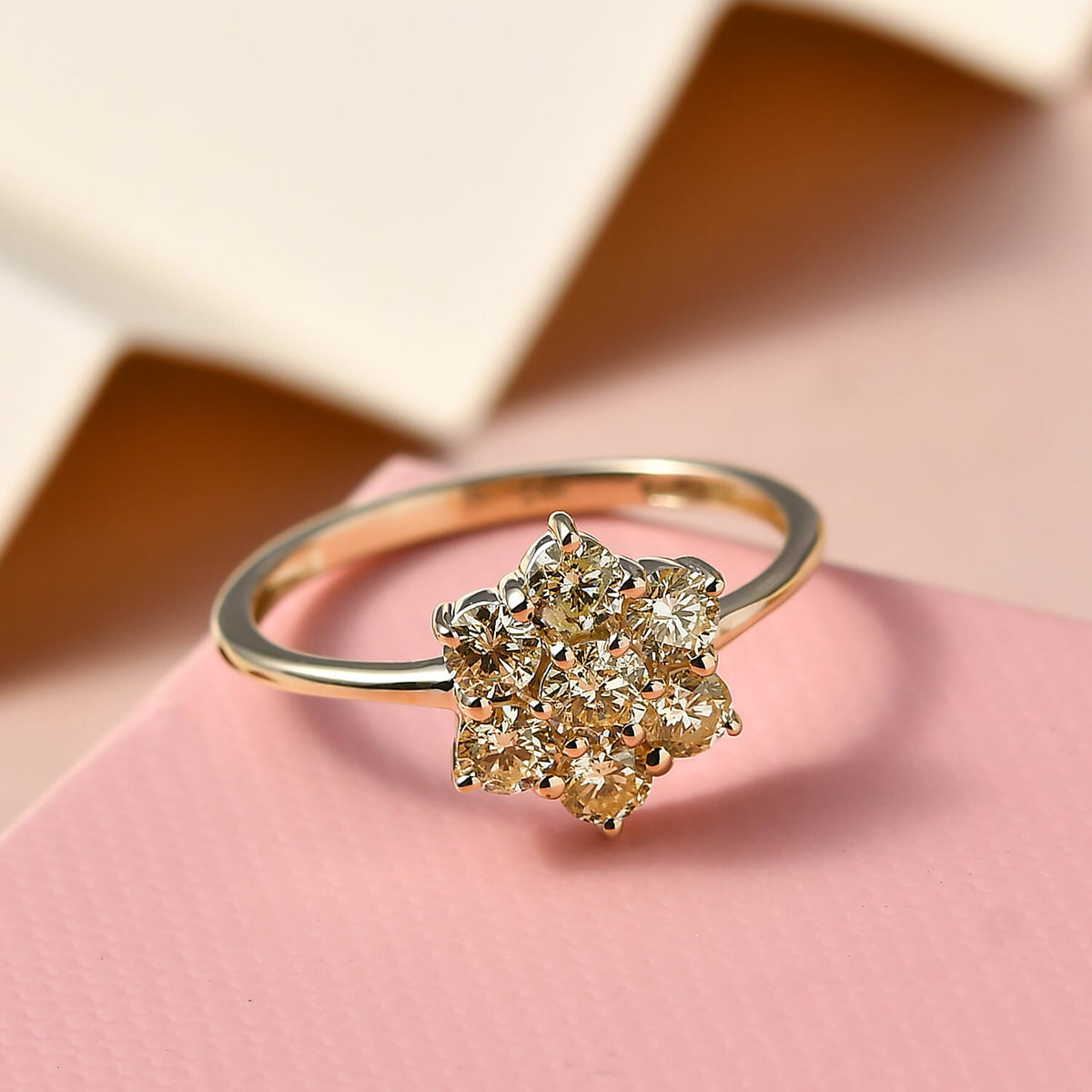 14K Yellow Gold Natural Yellow Diamond Floral Ring  0.75 Ct SGL Certified SI I1 7228488 2
