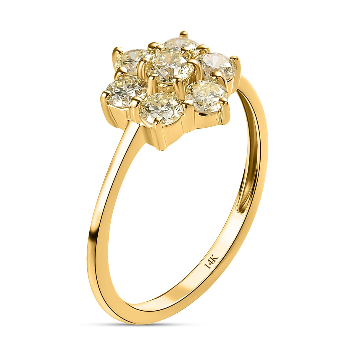 14K Yellow Gold Natural Yellow Diamond Floral Ring  0.75 Ct SGL Certified SI I1 7228488 6