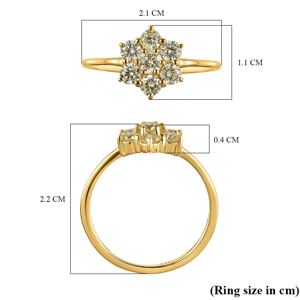 14K Yellow Gold Natural Yellow Diamond Floral Ring  0.75 Ct SGL Certified SI I1 7228488 10