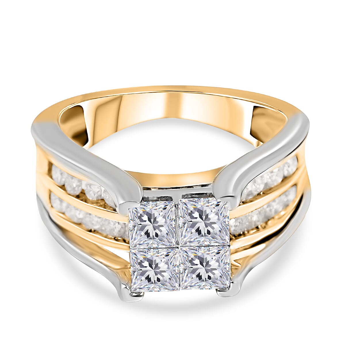 14K Yellow Gold Natural Yellow Diamond (Mrq. 0.62 Solitaire I1) and Diamond (I1/G-H) Wedding Band Ring 1.50 Ct, Gold Wt. 5.20 Gms 7522586 0