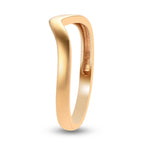 14K Yellow Gold Overlay Sterling Silver Wishbone V Shape Stacker Ring