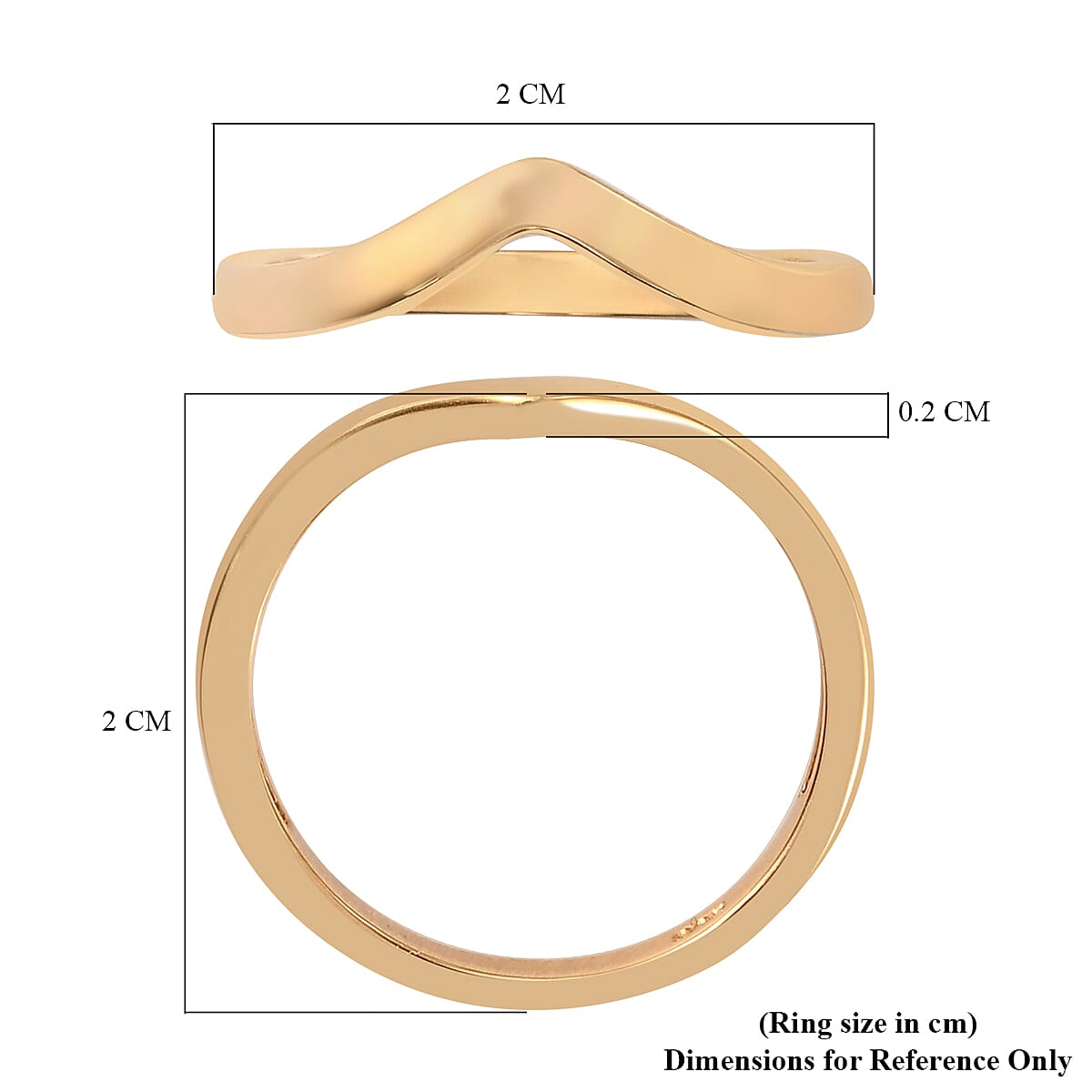 Wishbone V Shape Ring in Sterling Silver with 18K Vermeil Yellow Gold 3672291 6