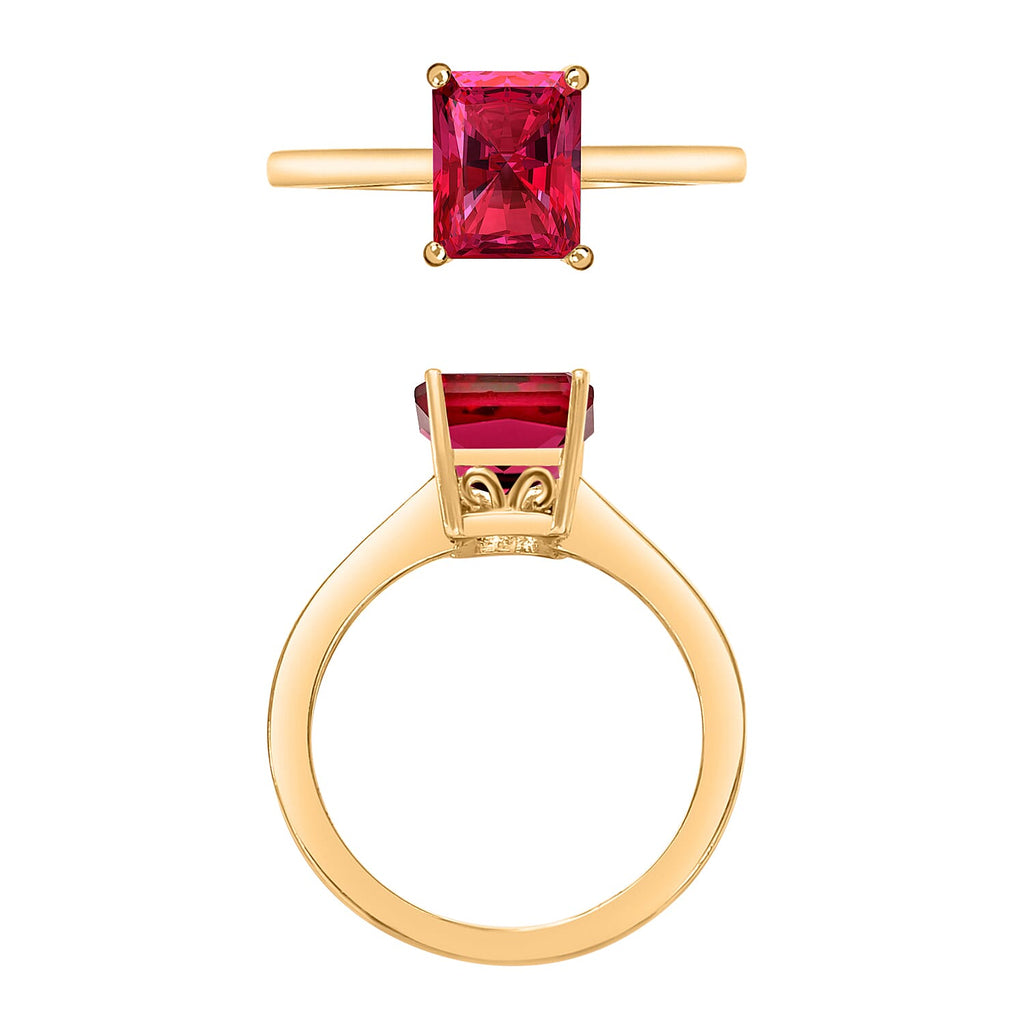 14K Yellow Gold   Rubellite  Solitaire Ring 1.36 ct,  Gold Wt. 4 Gms  1.360  Ct.