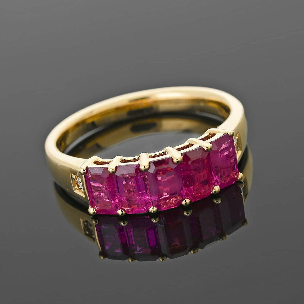 14K Yellow Gold   Ruby ,  White Diamond  Ring 1.50 pc,  Gold Wt. 3.48 Gms  1.500  Ct. 7897245 1