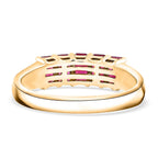 14K Yellow Gold   Ruby ,  White Diamond  Ring 1.50 pc,  Gold Wt. 3.48 Gms  1.500  Ct.