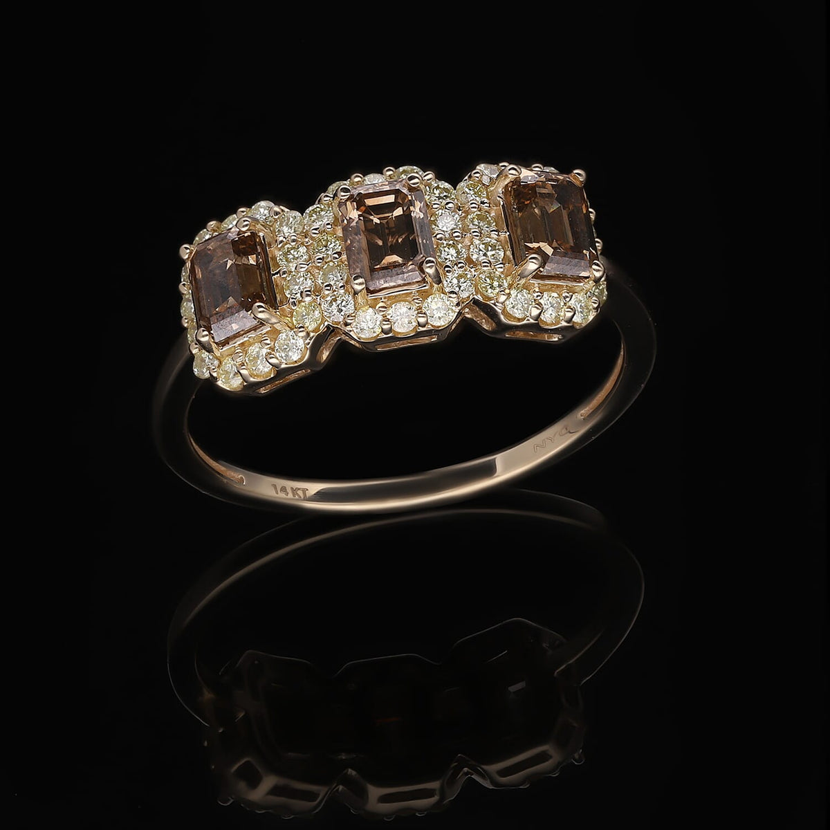 14K Yellow Gold SGL Appraised and Certified Natural Champagne Diamond &amp; Yellow Diamond (SI-I1) Ring 2.00 Ct. 7577997 1