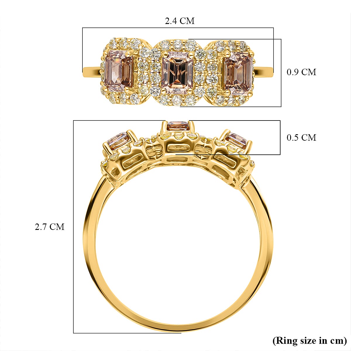 14K Yellow Gold SGL Appraised and Certified Natural Champagne Diamond &amp; Yellow Diamond (SI-I1) Ring 2.00 Ct. 7577997 5