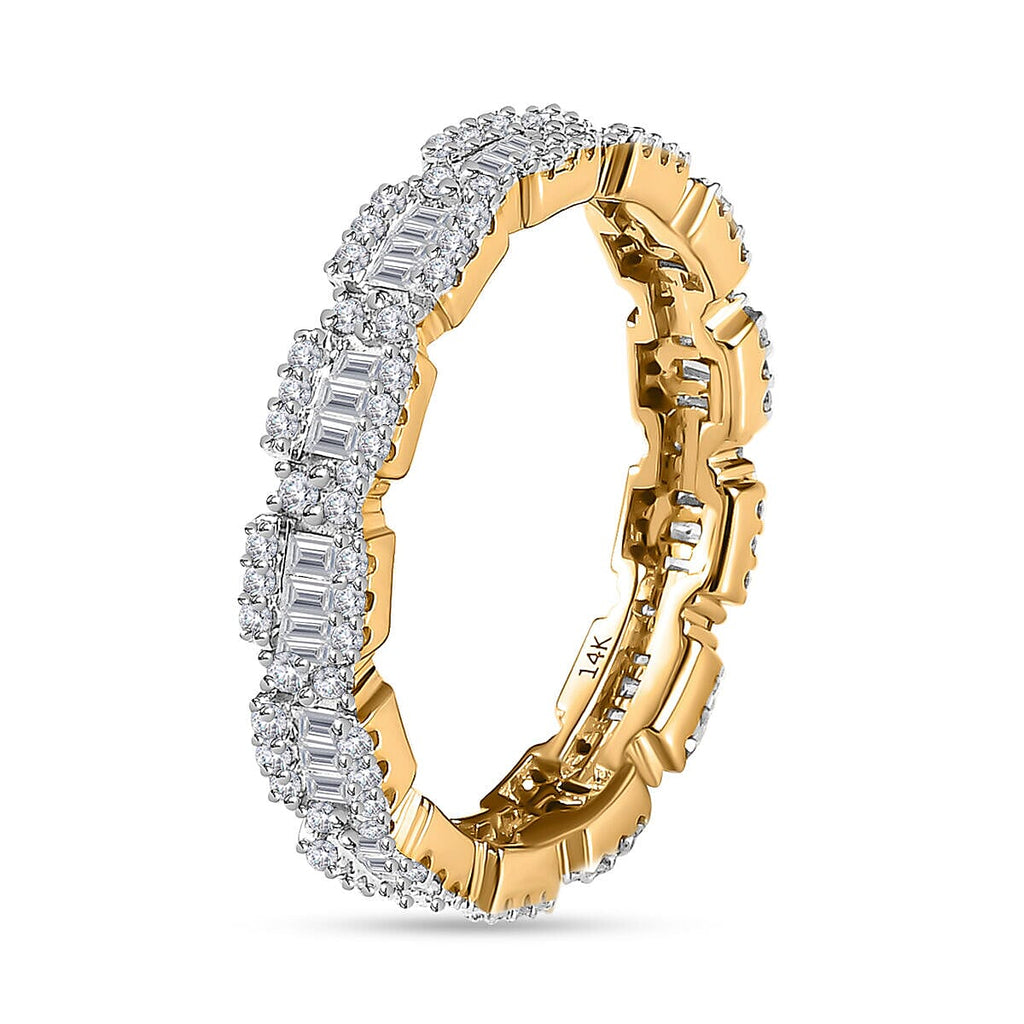 14K Yellow Gold SGL Certified Diamond (I1-I2 / G/H) Band Ring 1.00 Ct.