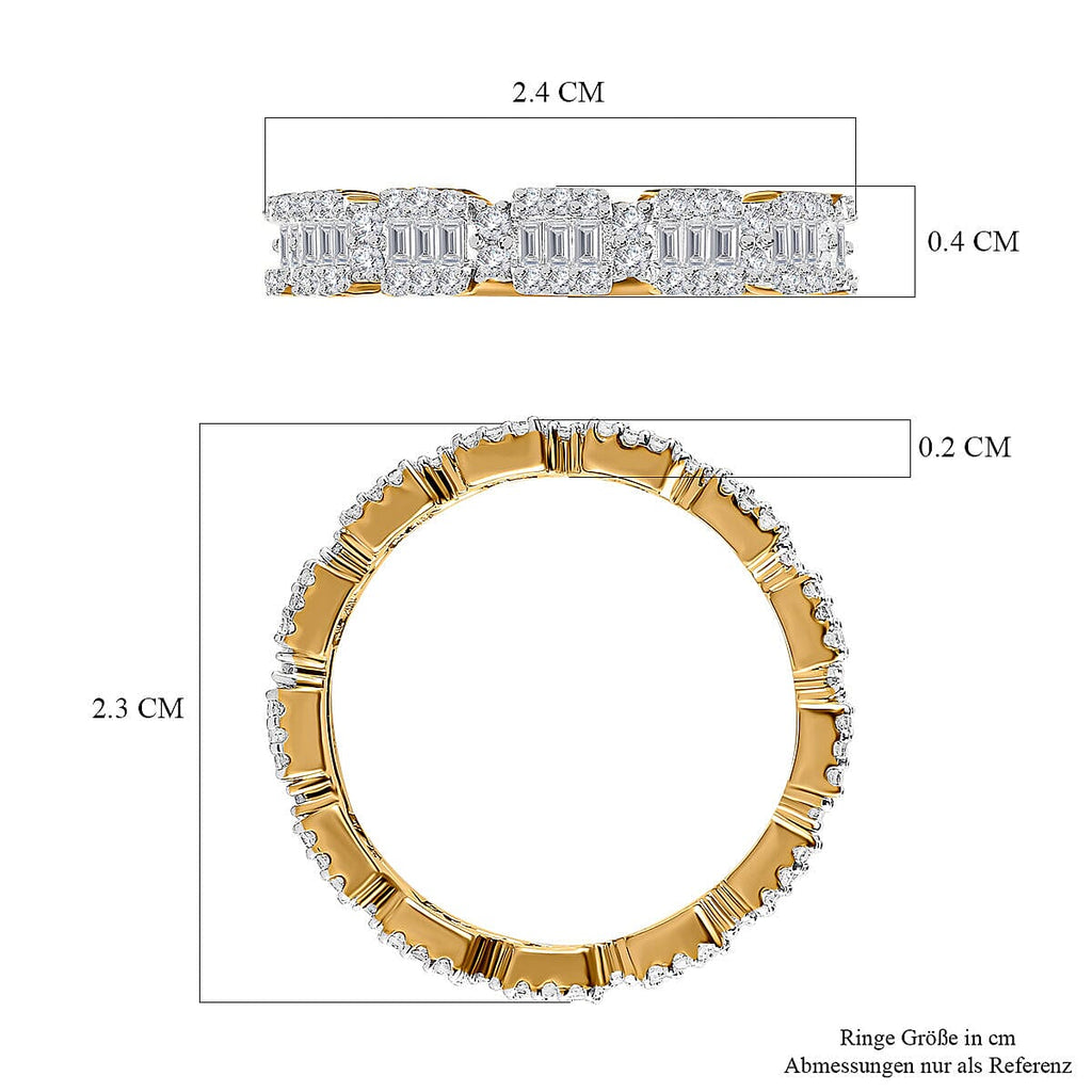 14K Yellow Gold SGL Certified Diamond (I1-I2 / G/H) Band Ring 1.00 Ct.
