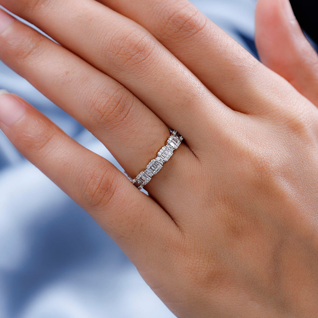 14K Yellow Gold SGL Certified Diamond (I1-I2 / G/H) Band Ring 1.00 Ct.